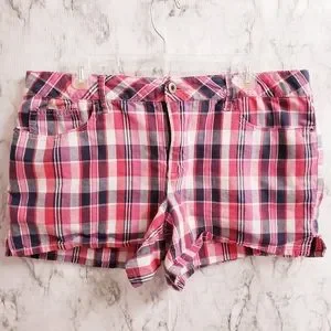 Faded Glory Shorts Faded Glory Pink Plaid Cotton Shorts Size 6 Poshmark